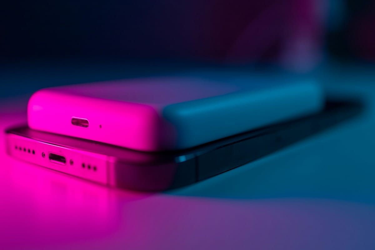 Two smartphones on a table
