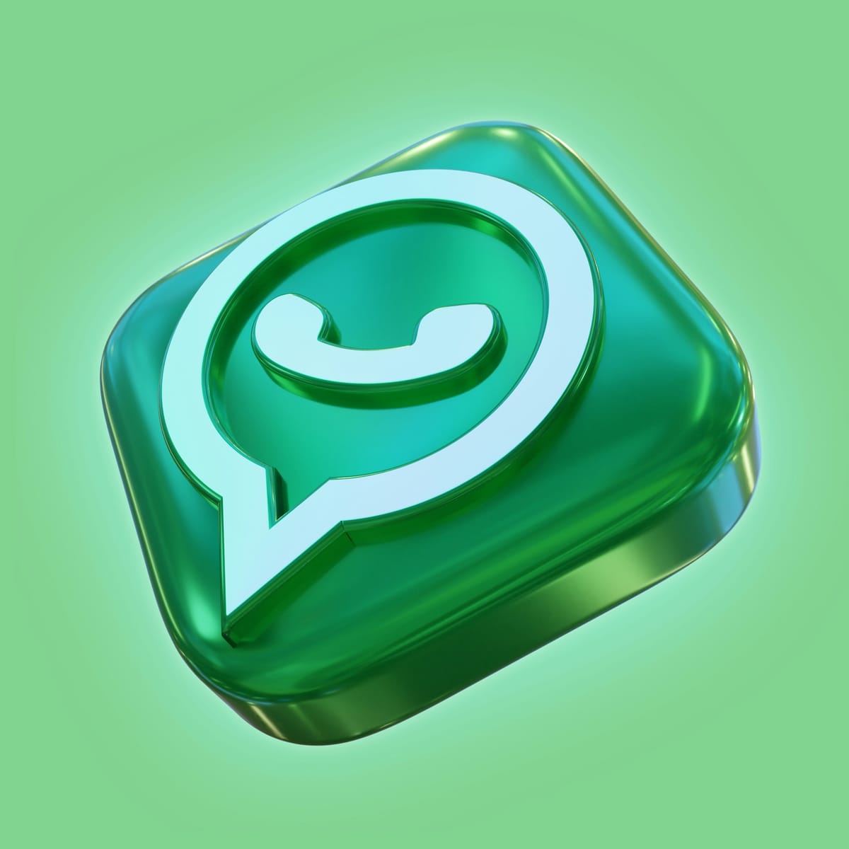 A glossy green chat icon