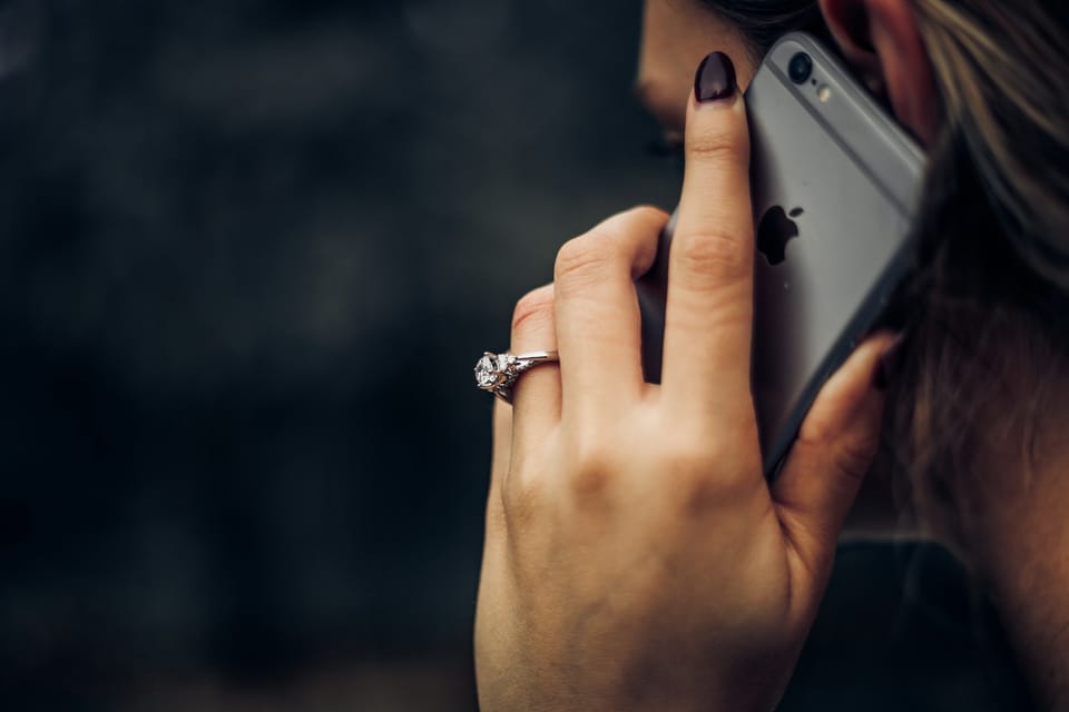 A woman talking on her phone