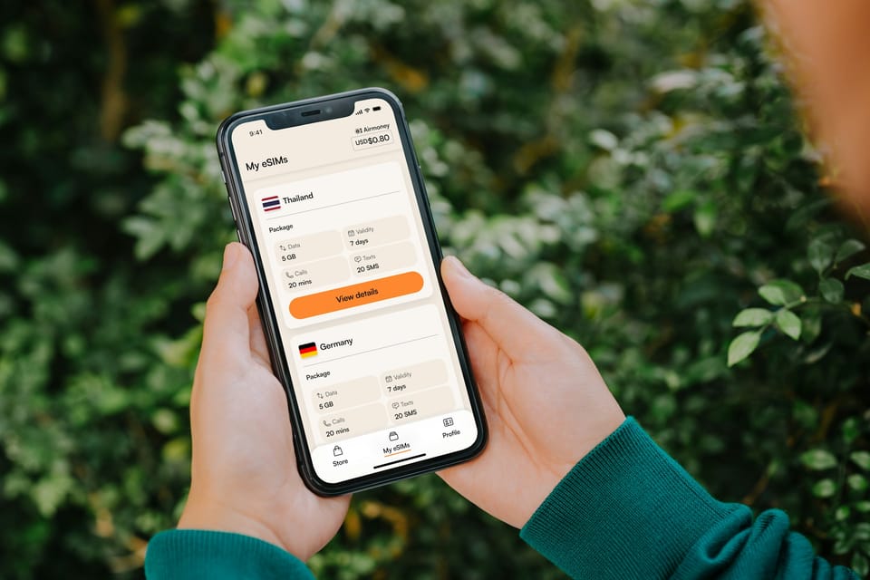 A person holding a smartphone with a money transfer app open